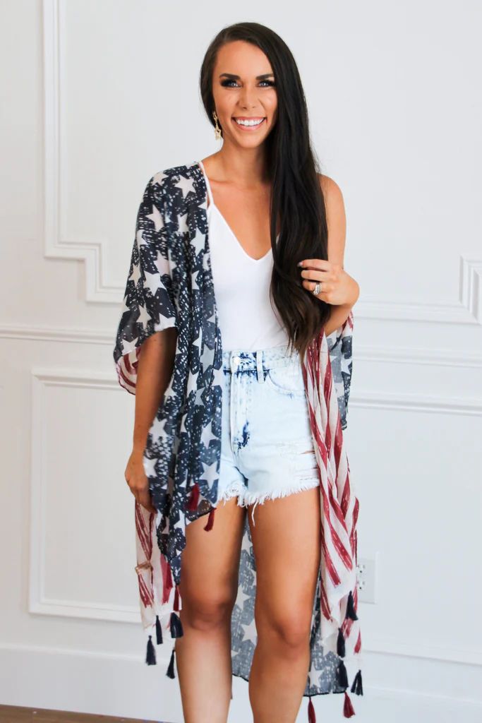 RESTOCK: American Girl Kimono: Multi | Bella and Bloom Boutique