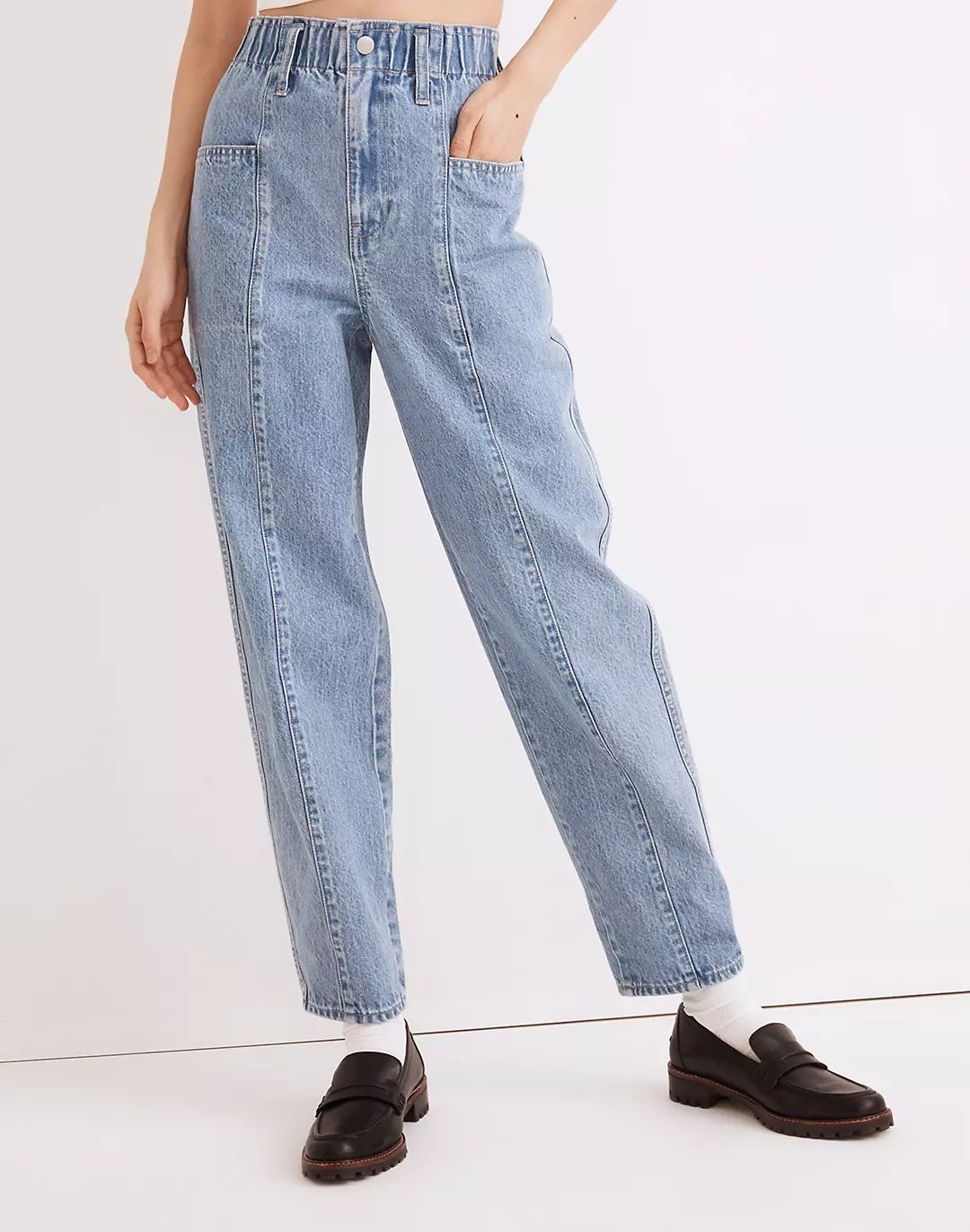 Pull-On Balloon Jeans in Closson Wash: Paperbag Edition | Madewell