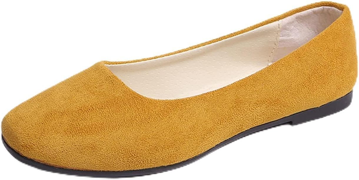 Women's Casual Square Toe Ballet Flats Ladies Stylish Slip On Ballerina Flats Girls Fashionable S... | Amazon (UK)