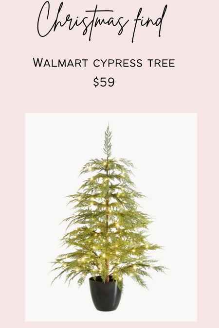 Walmart Christmas
Walmart cypress mini tree
48” light up Christmas tree!
This is a STEAL and a find at Walmart for Christmas. It lights up and is way less green in person! Adorable in a basket. 

#LTKstyletip #LTKhome #LTKHoliday