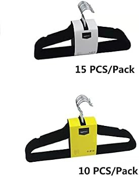 Amazon Basics Slim, Velvet, Non-Slip Suit Clothes Hangers, Black/Silver - Pack of 50 | Amazon (US)