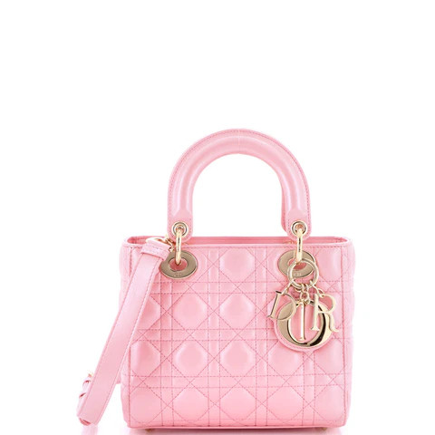 Lady Dior Bag Iridescent Cannage Quilt Lambskin Medium | Rebag