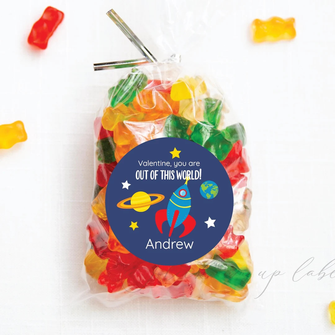 Classroom Party Stickers - Space Valentine Stickers, Kids Valentine Label, Space Valentine, Boys ... | Etsy (US)