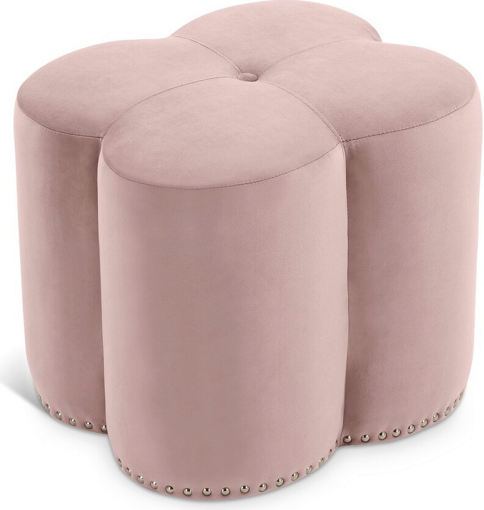 Clover Velvet Ottoman In Pink | 1stopbedrooms