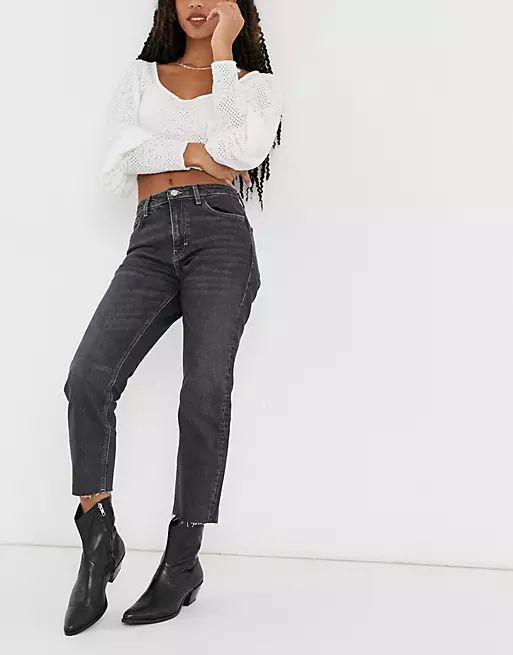 Topshop straight leg jeans in extreme washed black | ASOS (Global)