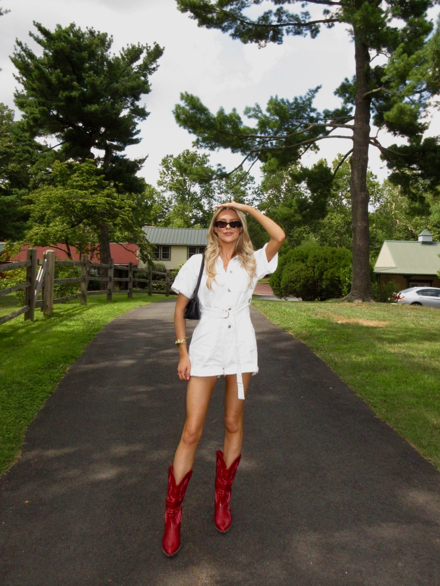 OOTD, Country Concert Outfit, Vacation Outfit, weekend outfit, winery outfit, outfit inspo, summer outfit inspo, Pinterest outfits, Pinterest looks, white romper, denim romper, Jean romper, Jean jumpsuit, cowboy boots, boots, summer boots, red boots, easy outfits inspo 🍑

#LTKBacktoSchool #LTKActive #LTKItBag