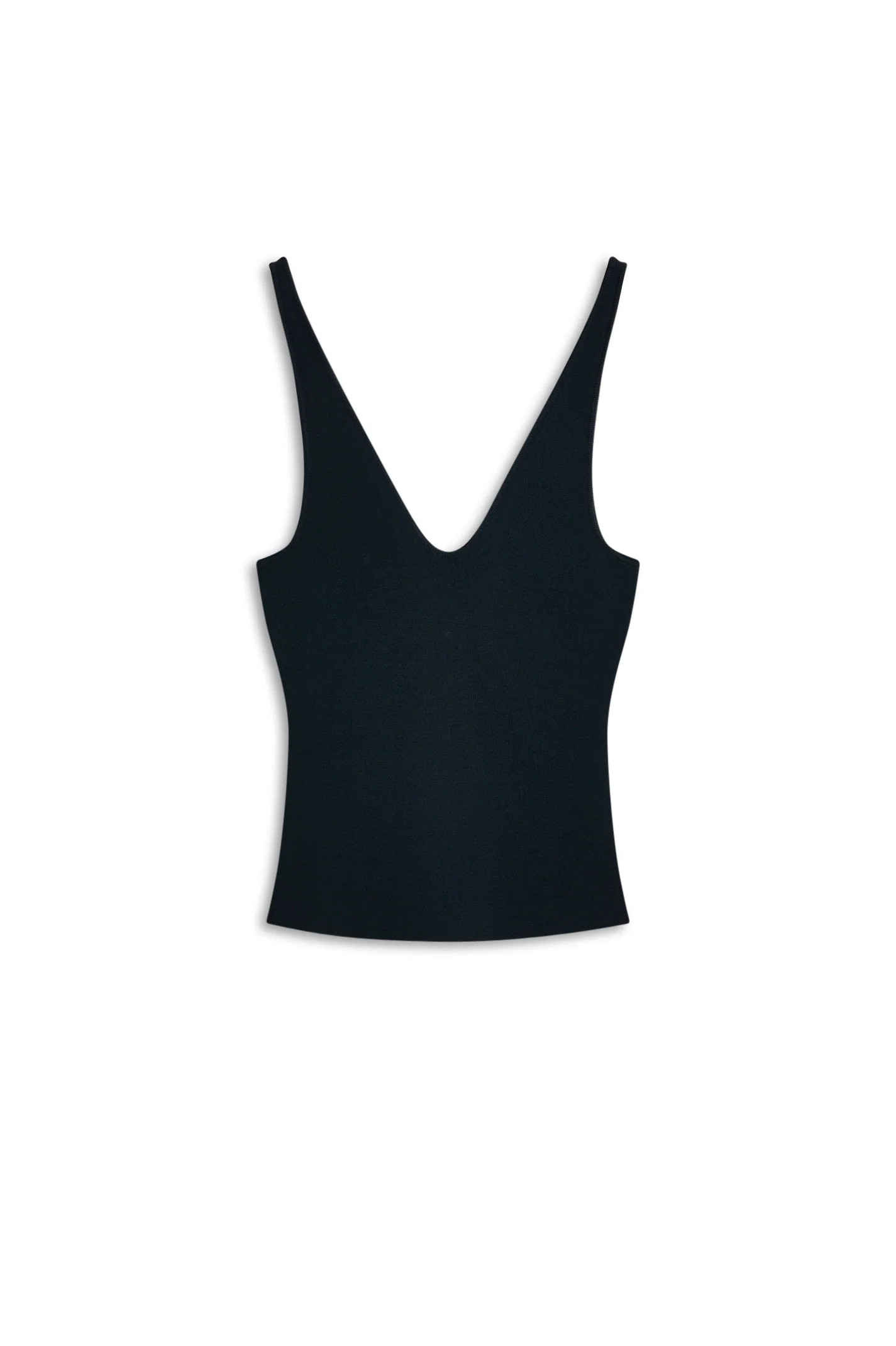 CREPE KNIT V NECK SINGLET - NAVY - Scanlan Theodore | Scanlan Theodore AU