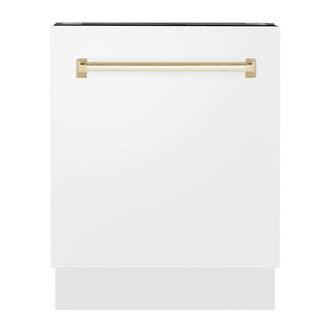 ZLINE Kitchen and Bath Autograph Edition 24 in. Top Control 8-Cycle Tall Tub Dishwasher with 3rd ... | The Home Depot