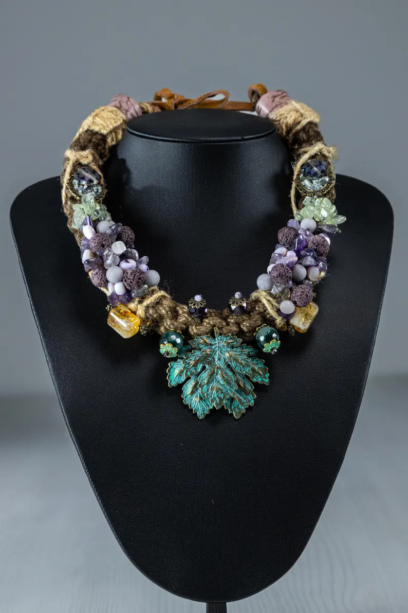 Braided Rope Necklace, Extravagant Accessory, Big Bold Necklace, Extravagant Necklace, Massive Ne... | Etsy (US)