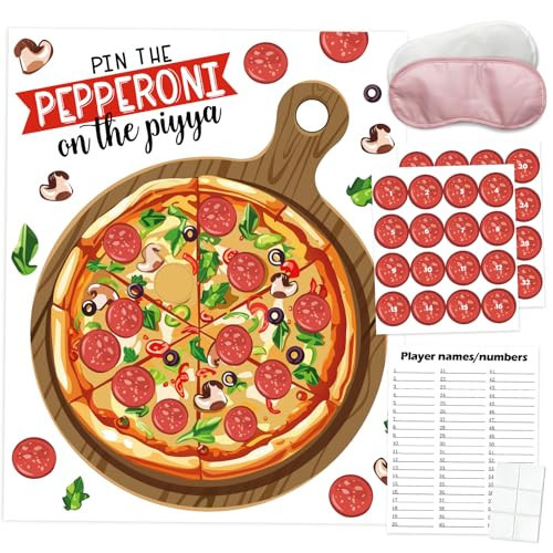 PARTYLOUD Pizza Party Games, Pin The Pepperoni on The Pizza, Pizza Italian Birthday Party Games Decoration Classroom Toddlers Preschool Party Supplies for Boys Girls Adults | Amazon (US)