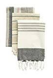 Creative Co-Op Grey & Tan Striped Cotton Tea Towels with Tassels (Set of 3) Entertaining Textiles... | Amazon (US)