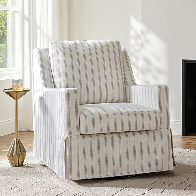HULALA HOME Swivel Rocker Chair, Farmhouse Swivel Rocking Accent Chair with Washable Slipcover, S... | Amazon (US)
