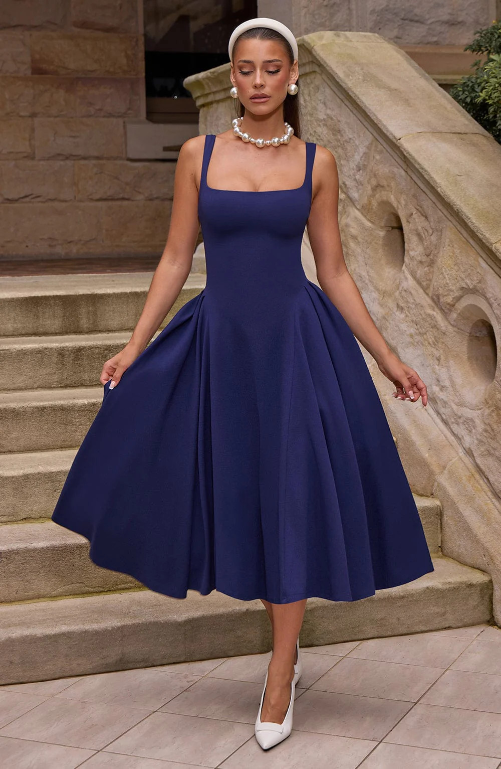 Betty Midi Dress - Navy | Babyboo (global)