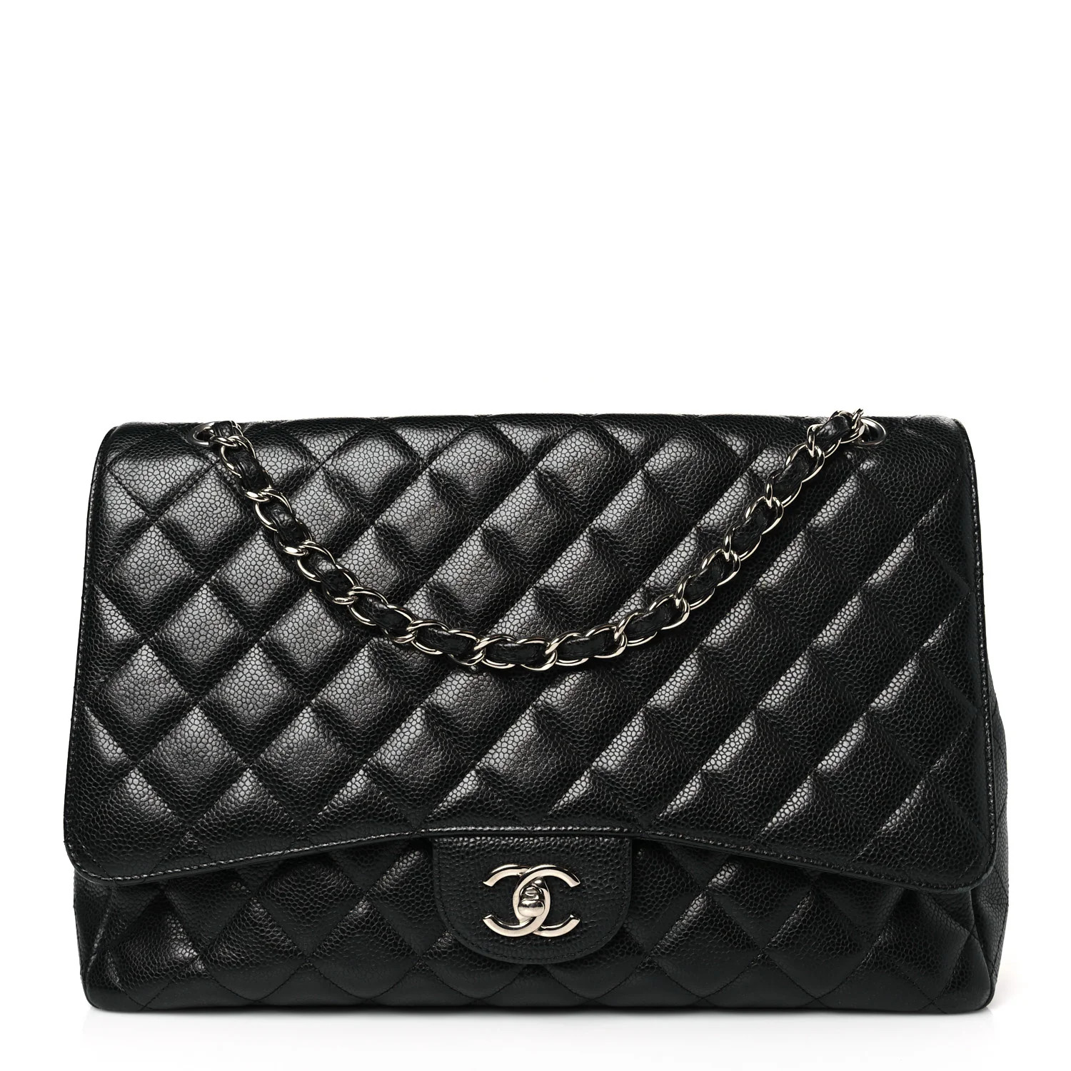 Caviar Quilted Maxi Single Flap Black | FASHIONPHILE (US)