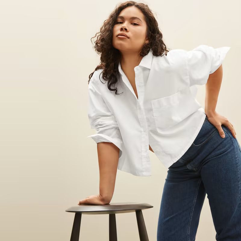 The Silky Cotton Cropped Shirt | Everlane