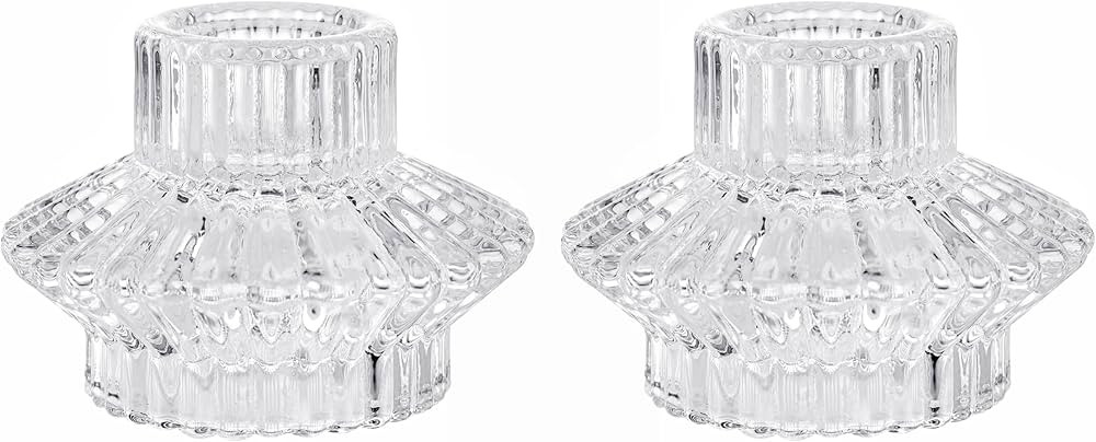AromaWhisper Crystal Glass Taper Tealight & Votive Candle Holders for Weddings, Parties, Christma... | Amazon (US)