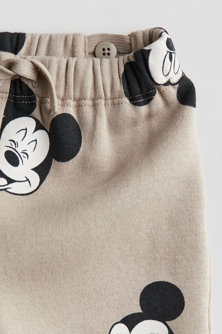 2-piece Printed Sweatshirt Set - Beige/Mickey Mouse - Kids | H&M US | H&M (US + CA)