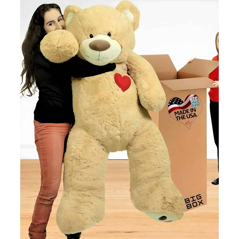 Giant 5 Foot Teddy Bear 60 Inches Soft Big Plush Valentines Day Gift, Huge and Fully-Stuffed, Hea... | Walmart (US)