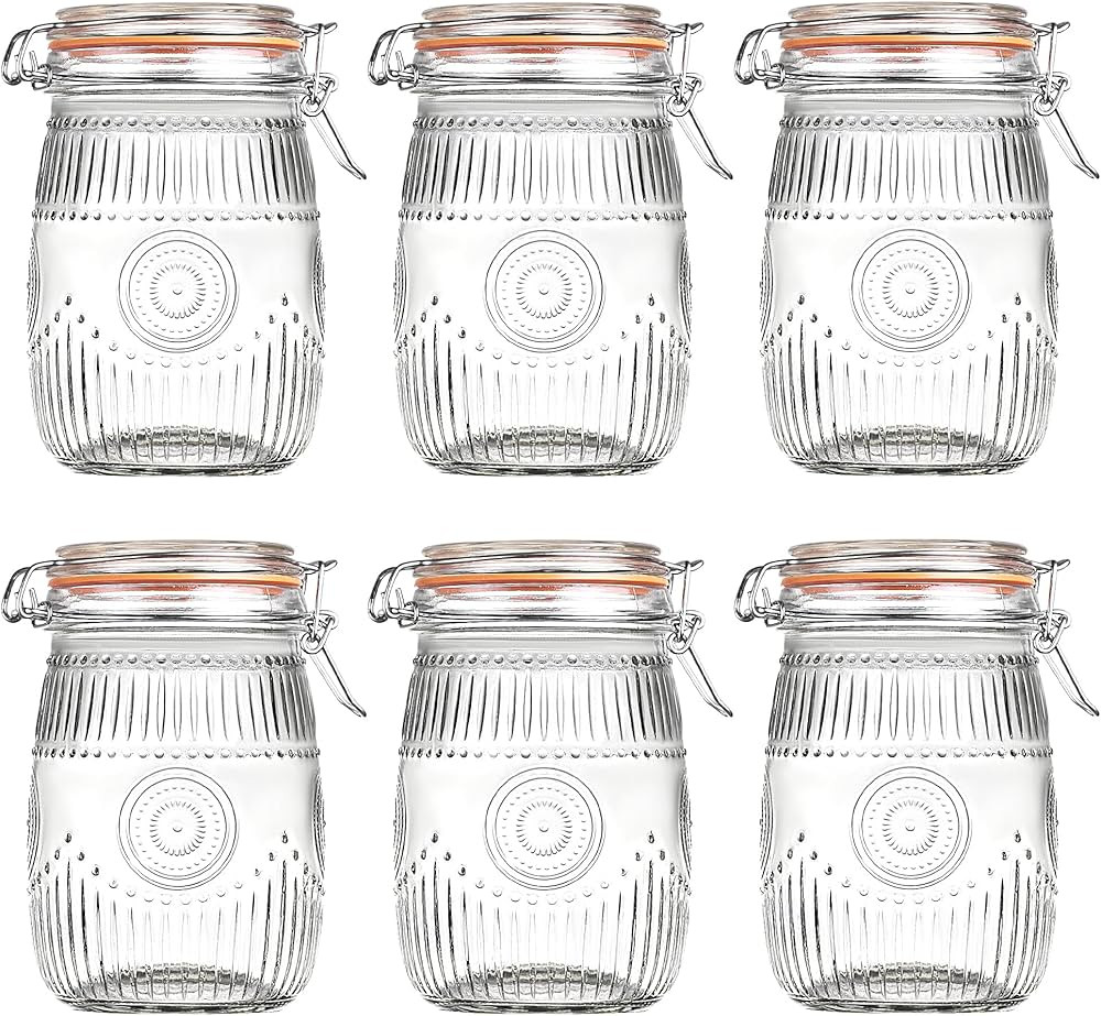 Amzcku Wide Mouth Vintage Mason Jars with Airtight Lid 32oz, Canister Quart Jars for Kitchen Stor... | Amazon (US)