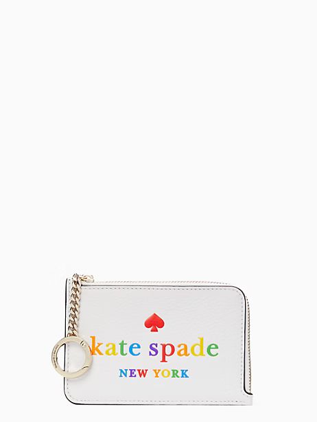 rainbow medium l-zip card holder | Kate Spade Outlet