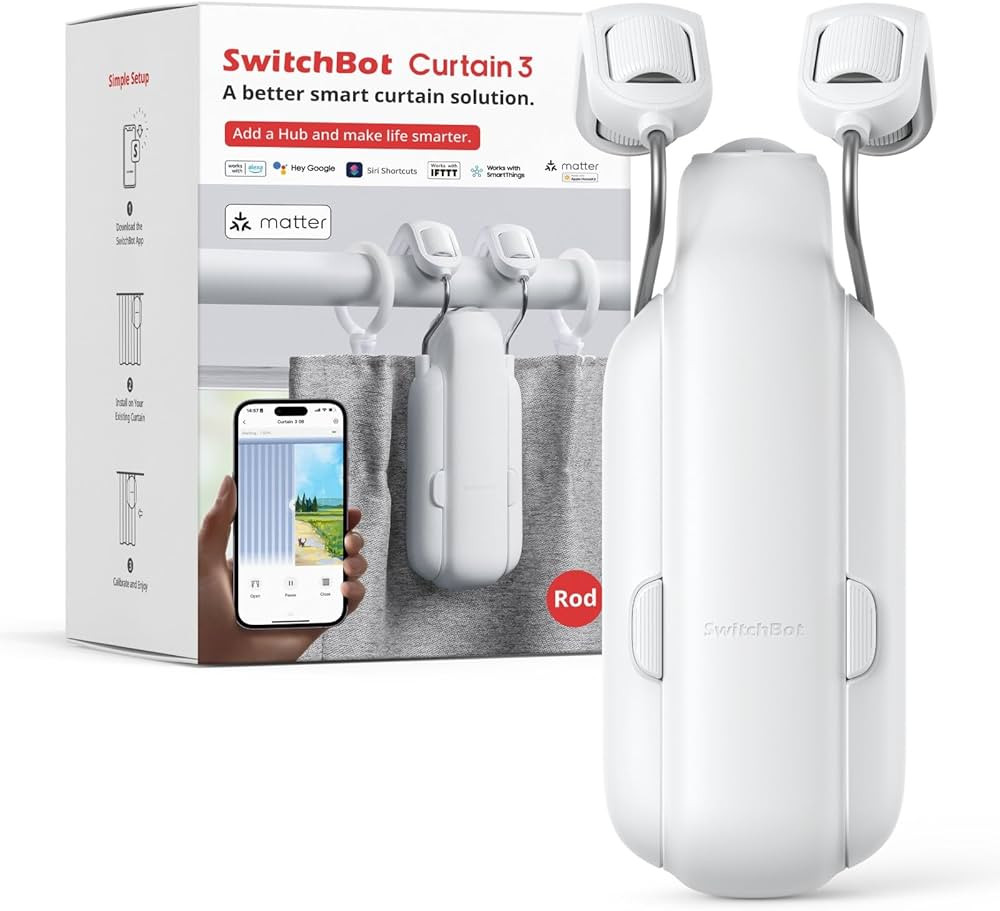 SwitchBot Automatic Curtain Opener - Bluetooth Remote Control Smart Curtain with App/Timer, Upgra... | Amazon (US)