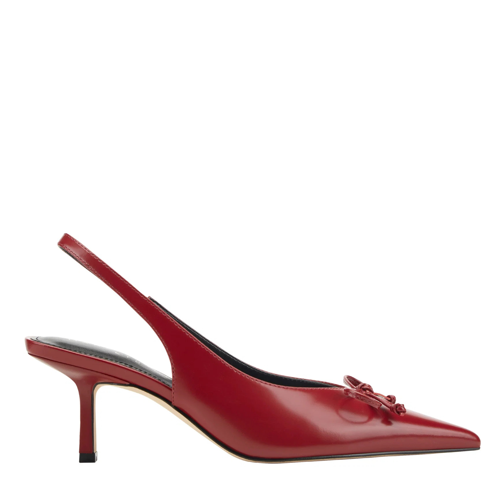 Women's Gretel Leather Bow Slingback Pump - Red Leather | Marc Fisher Footwear | Marc Fisher