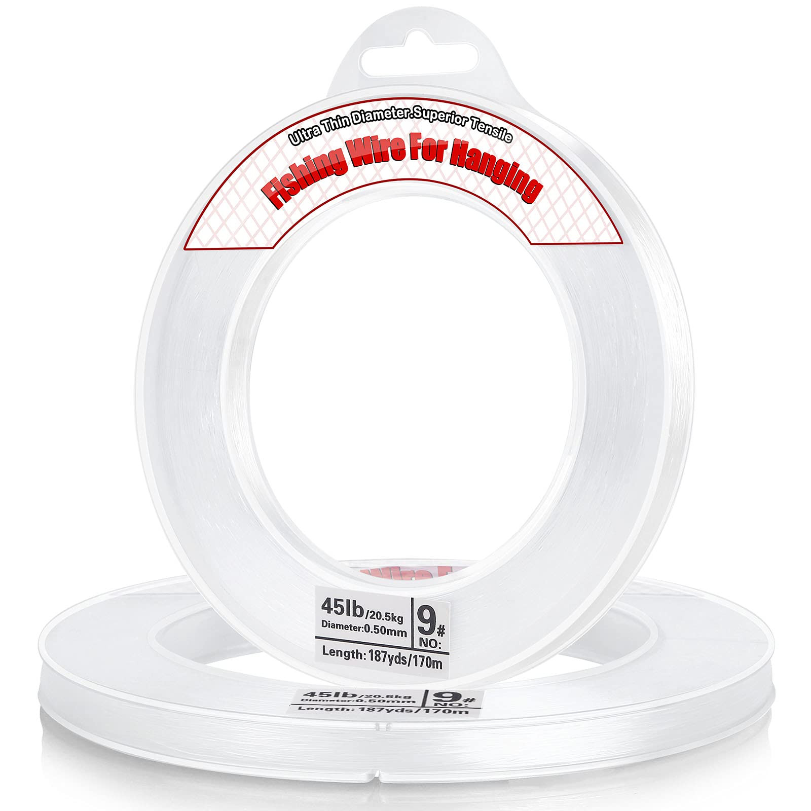 Clear Fishing Wire, Acejoz 656FT Fishing Line Clear Invisible Hanging Wire Strong Nylon String Su... | Amazon (US)