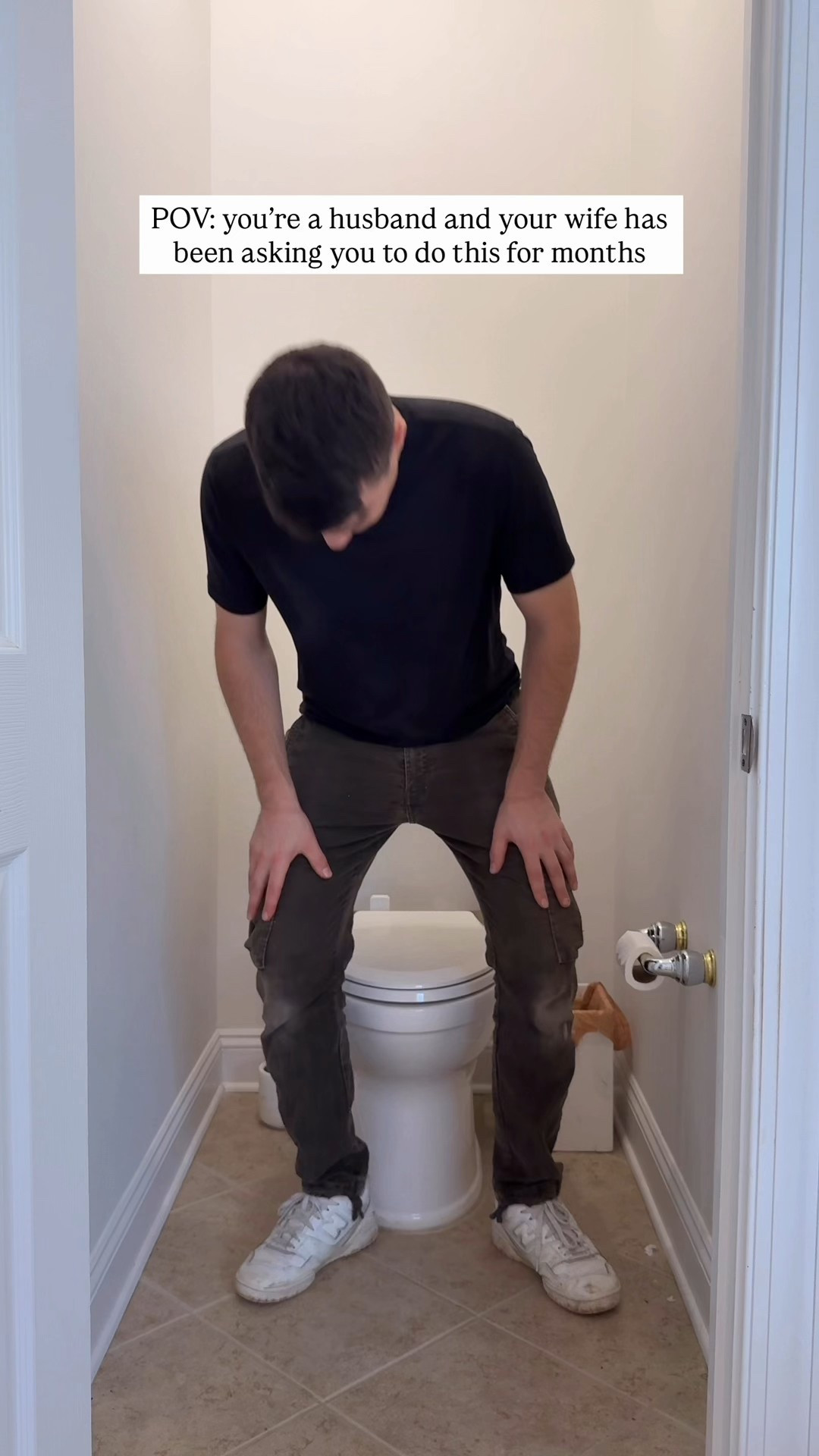 Let's make this sad toilet room more enjoyable! We decided to add more character by adding wainscoting on a 3:1 ratio. I took the measurements for all the boxes, calculating a 3" gap in between each corner and box. After figuring out the measurements I stopped by Home Depot and bought pre cut 1 3/8 primed Finger Jointed base cap trims and got straight to angle cuts!

The worst thing that can happen is running out of toilet paper right when you need it most e so I made a secret compartment to make sure we never run out of toilet paper!


#diyhomedecor #diyprojects #diyproject #doityourselfproject #dadlife diyideas homerenovation homeideas bathroomdiy homeproject diyda