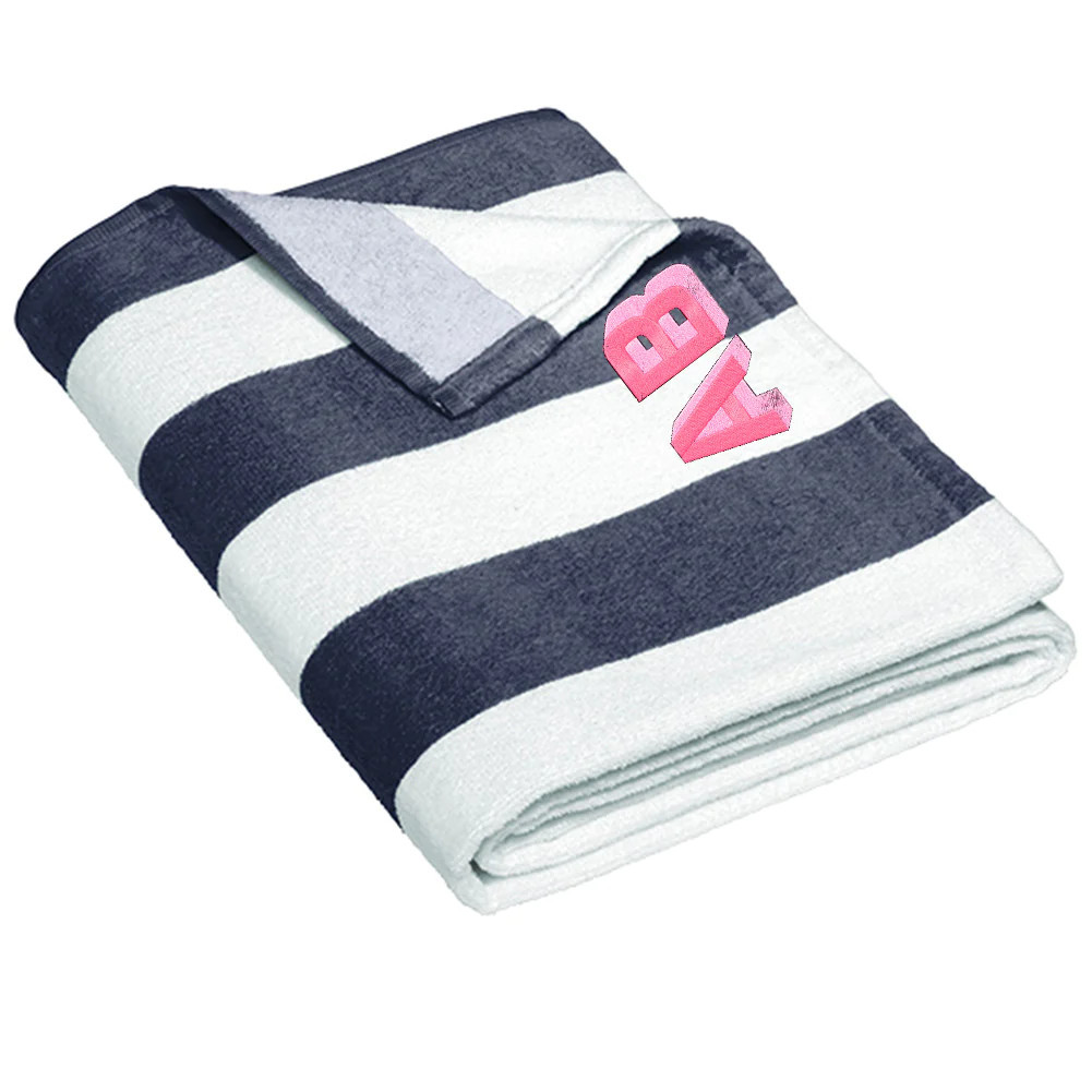 Shadow Block Striped Beach Towel | United Monograms