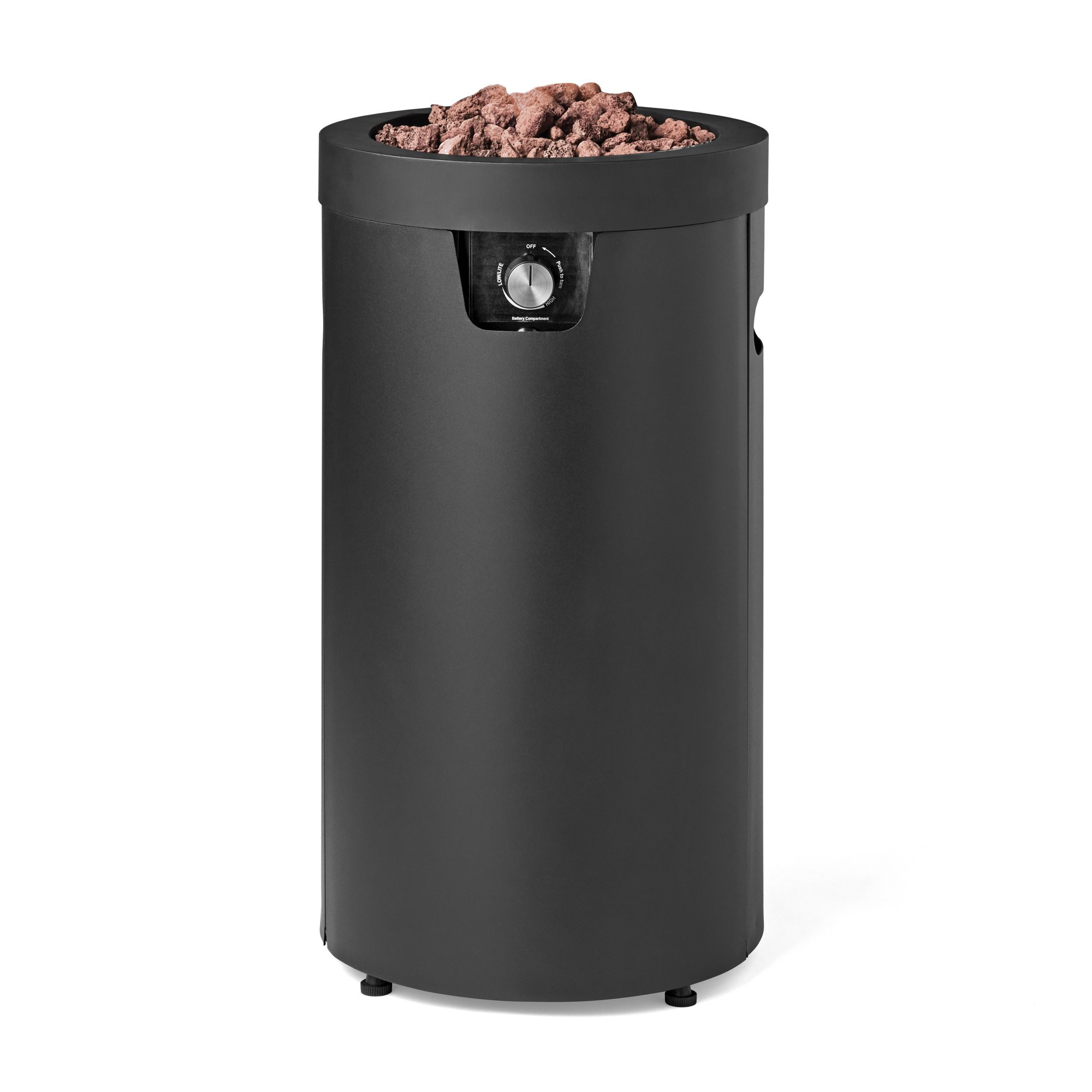 Mainstays 28-inch Tall Column Propane Gas Outdoor Fire Pit, Matte Black Finish - Walmart.com | Walmart (US)