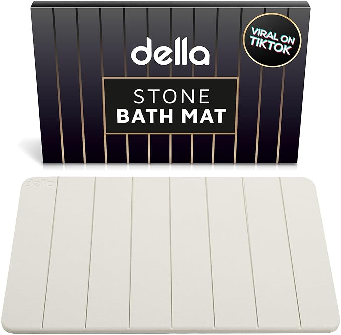 della Premium Stone Bath Mat - Super Absorbent Diatomaceous Earth Shower Mat - Quick Drying Baths... | Amazon (US)