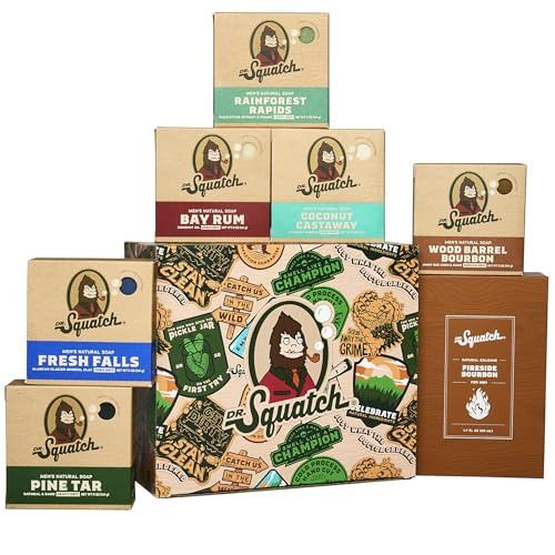 Dr. Squatch Men’s Soap & Cologne Bundle - Birthday Gifts for Men - Bar Soap, Men's Cologne - Gifts for Men (6 Soap, 1 Cologne) | Amazon (US)