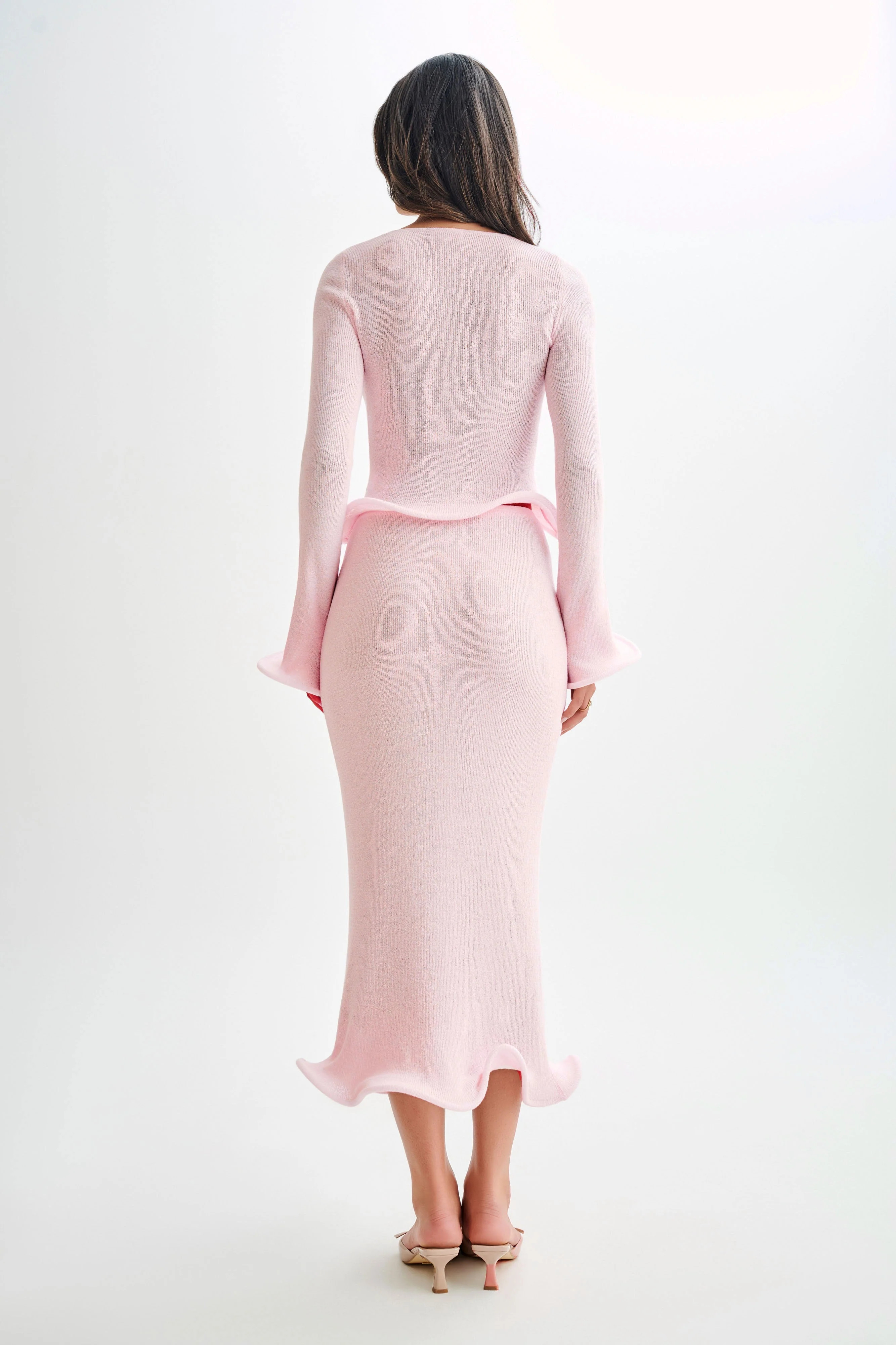 Gigi Long Sleeve Knit Top - Misty Rose | MESHKI US