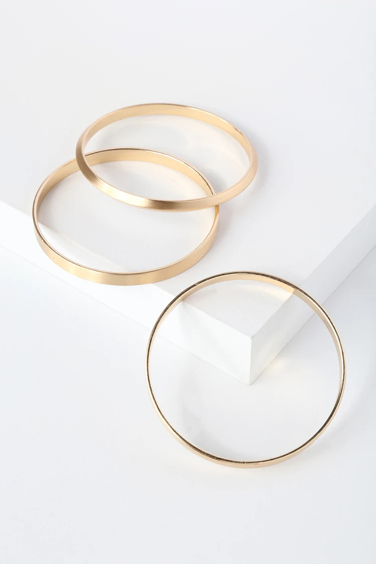 Claudine Gold Bangle Set | Lulus (US)