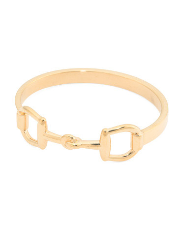 Made In Italy 14kt Gold Large Horsebit Cuff Bracelet | TJ Maxx