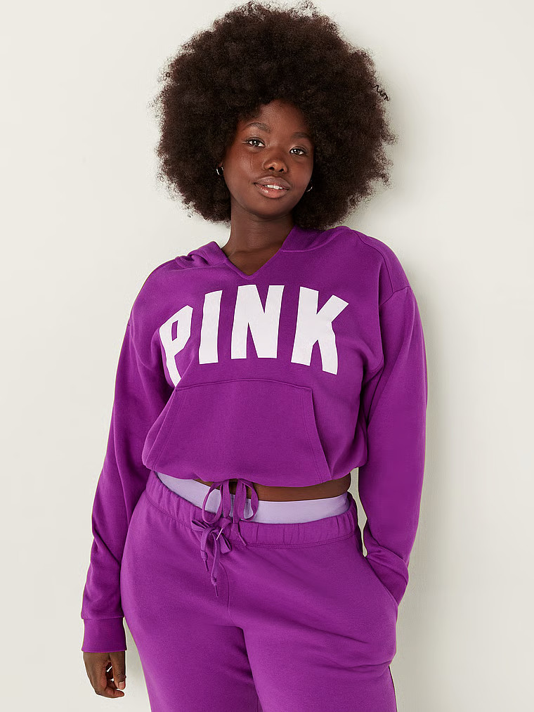 Fleece Cropped Cinched Campus Hoodie | Victoria's Secret (US / CA )