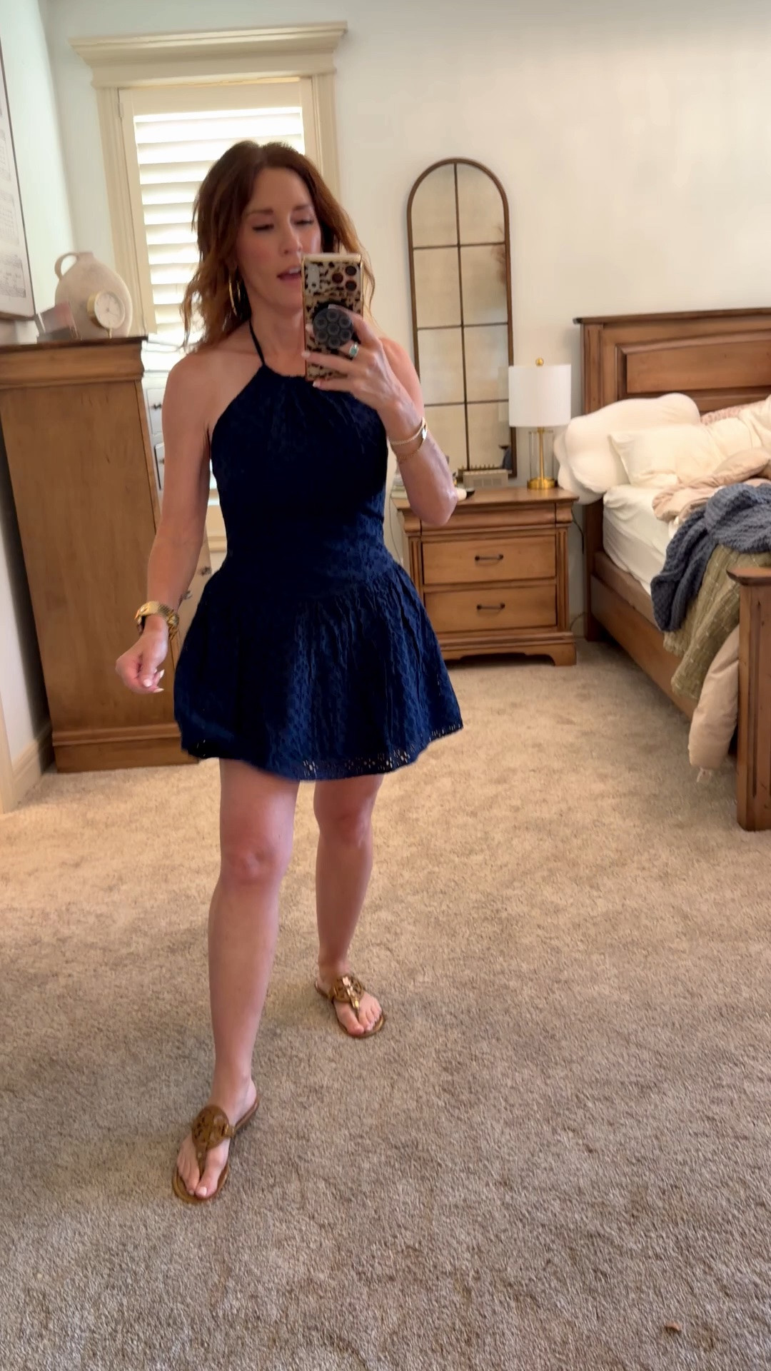 Summer time sundress navy eyelet

#LTKOver40 #LTKPetite #LTKootd