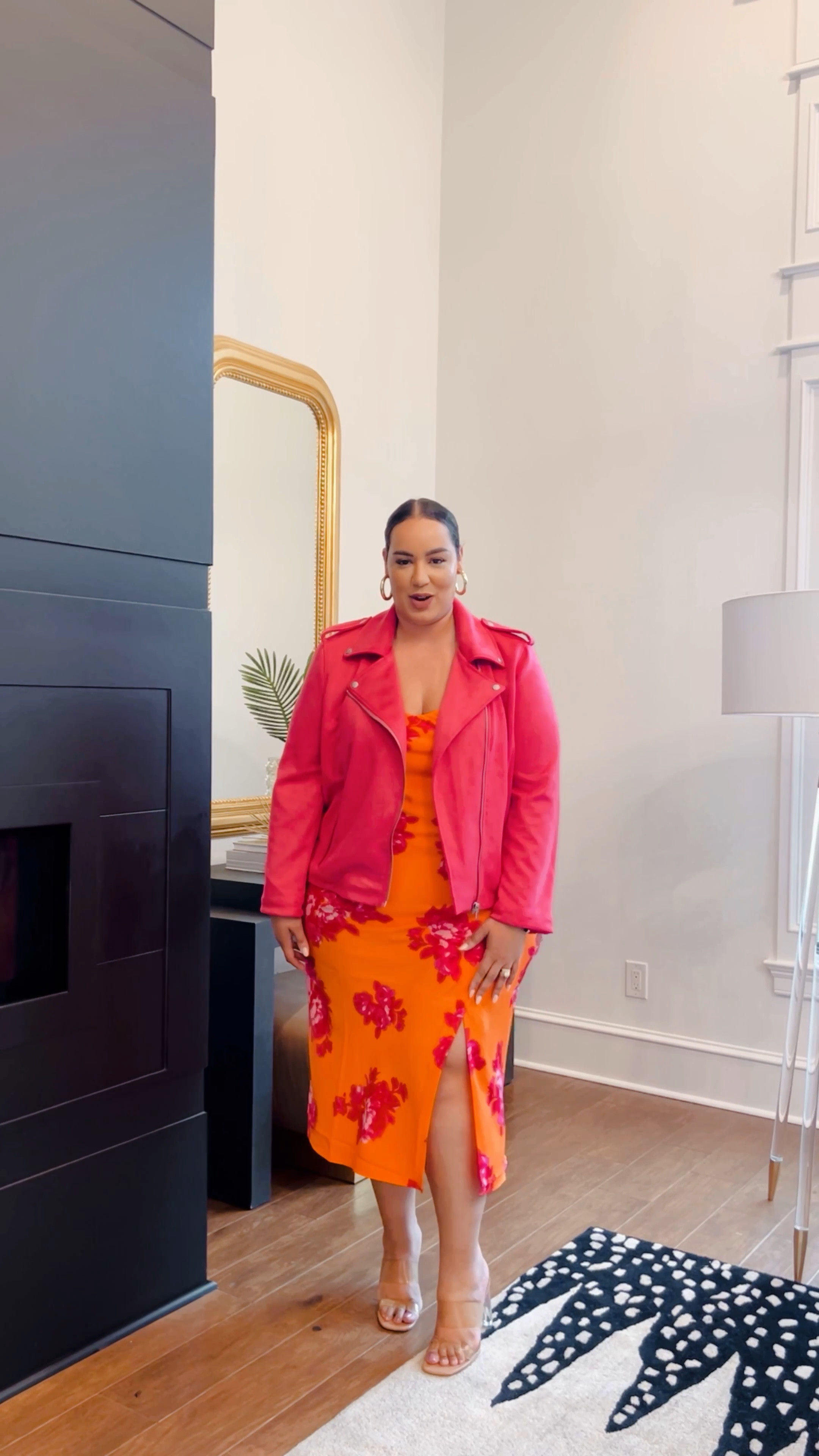 #Walmartpartner @walmart spring dresses spring style #orange plus size curvy bright colors wedding guest walmart 