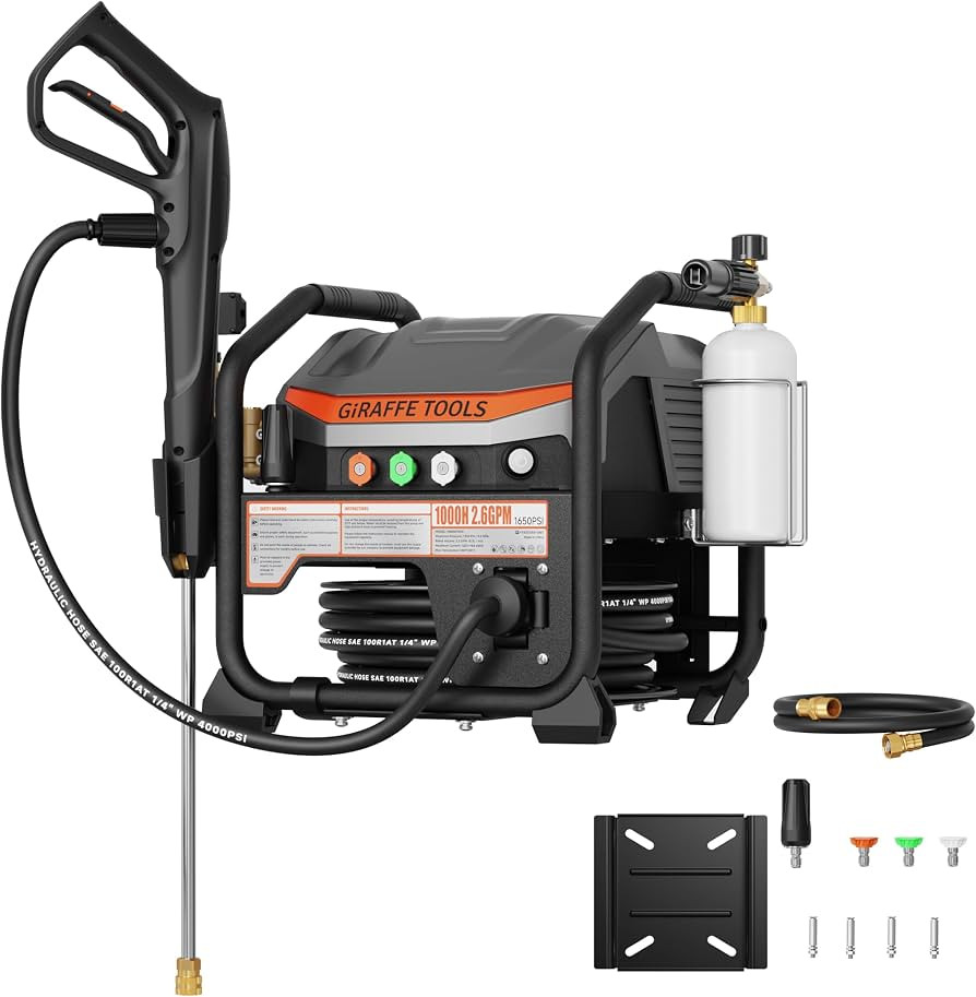 Giraffe Tools Crossfalls Retractable Pressure Washer Ultra, Max 2.6GPM 1650PSI with Brushless Mot... | Amazon (US)