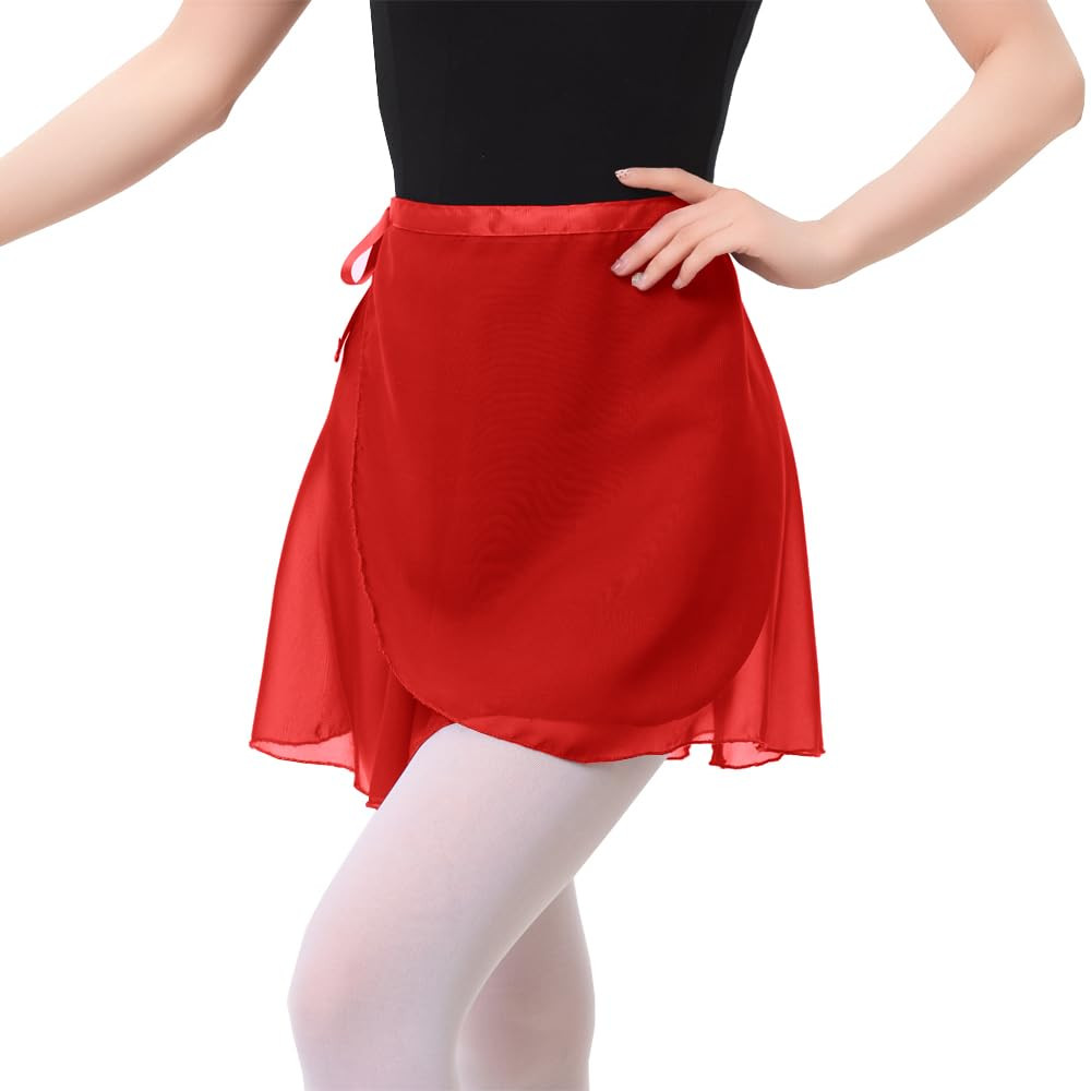 Women Sheer Chiffon Wrap Over Scarf Mini Ballet Skirts for Ballerina Dancer Classes Practise Perf... | Amazon (US)