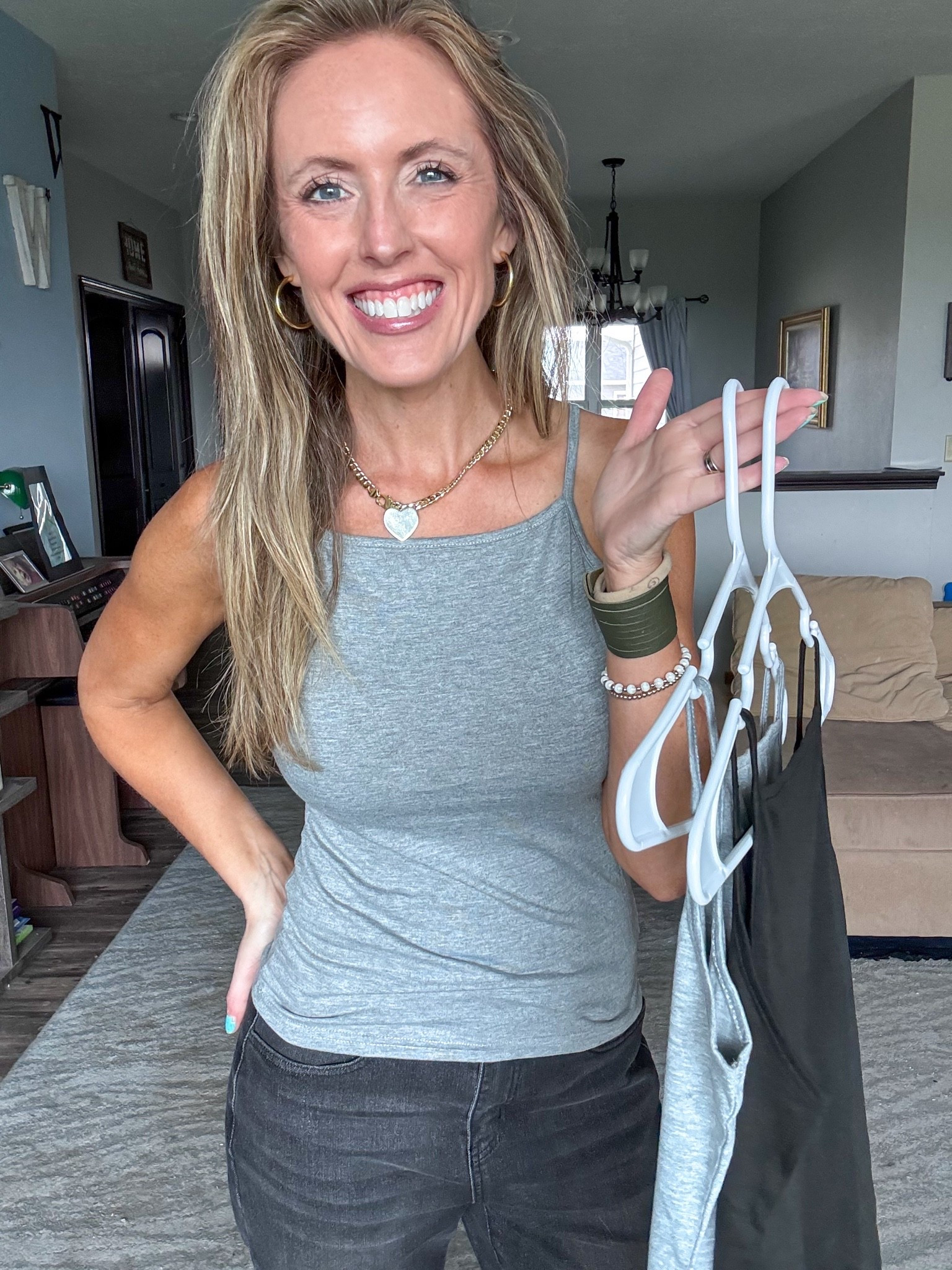 Loving this 3 pack of high neck straps tanks! 🩶 So soft and comfy! Wearing a small.

As an Amazon Influencer I earn commission on qualified purchases.

3 pack of tanks, mom style, grey tank top, great basics, spring tops, summer tops, layering basics, summer outfit inspo

#LTKootd #LTKOver40 #LTKMidsize