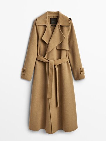 Wool trench coat with belt | Massimo Dutti (US)