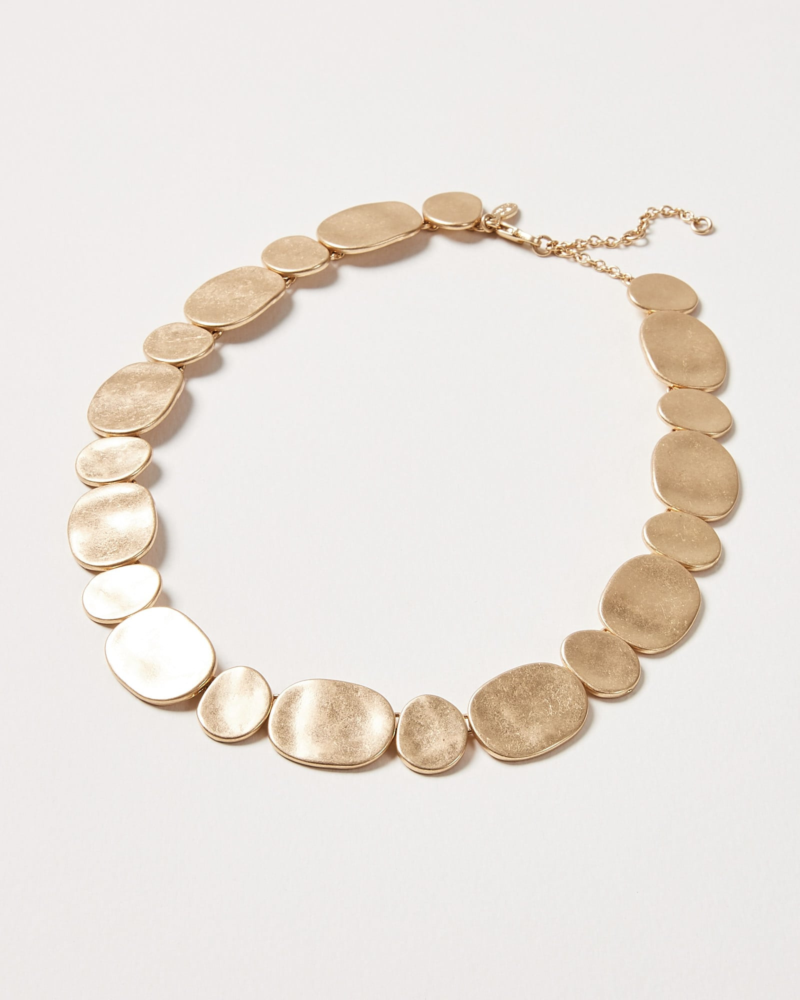 Lud Pebble Link Gold Tone Collar Necklace | Oliver Bonas (Global)