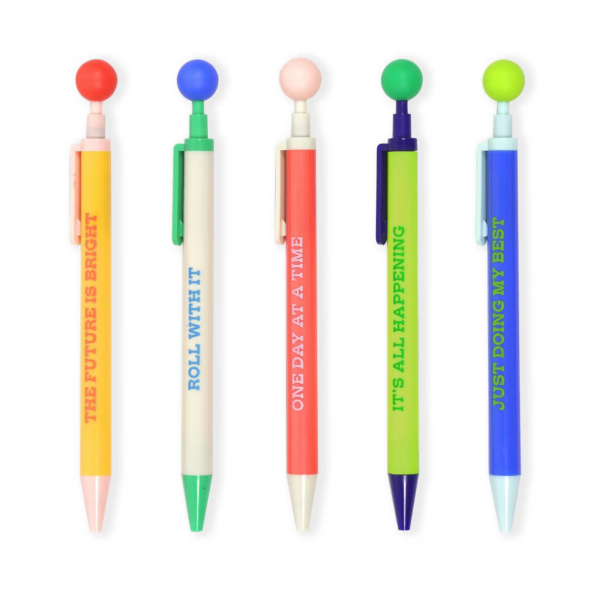 Yoobi Evolve Ballpoint Pens 5pk with Topper Geo Color Block | Target