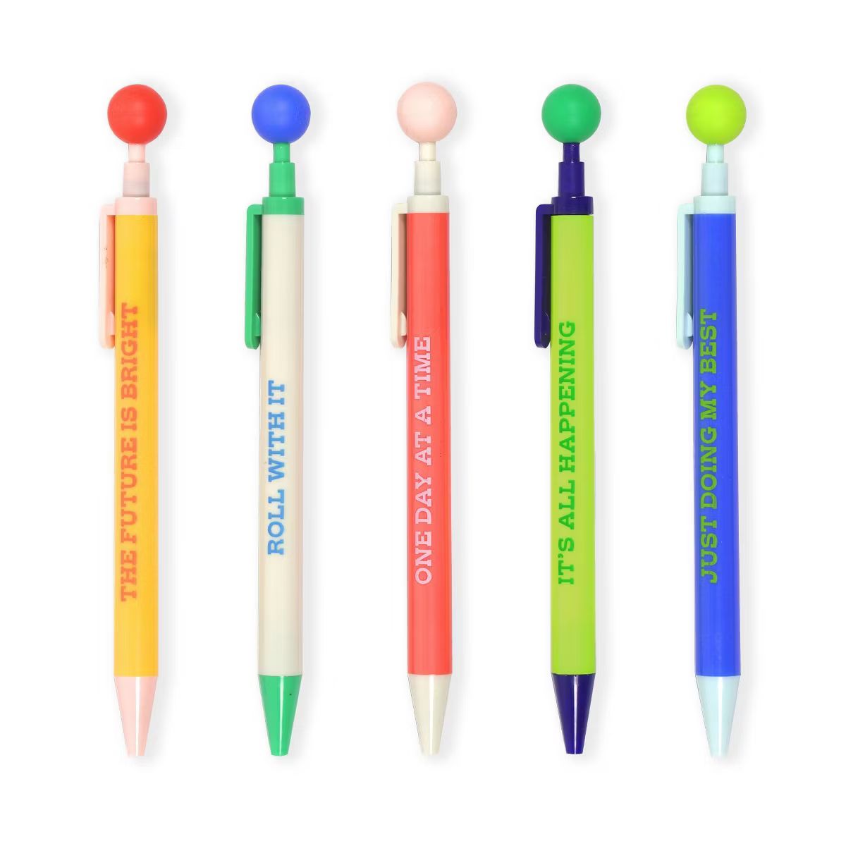 Yoobi Evolve Ballpoint Pens 5pk with Topper Geo Color Block | Target