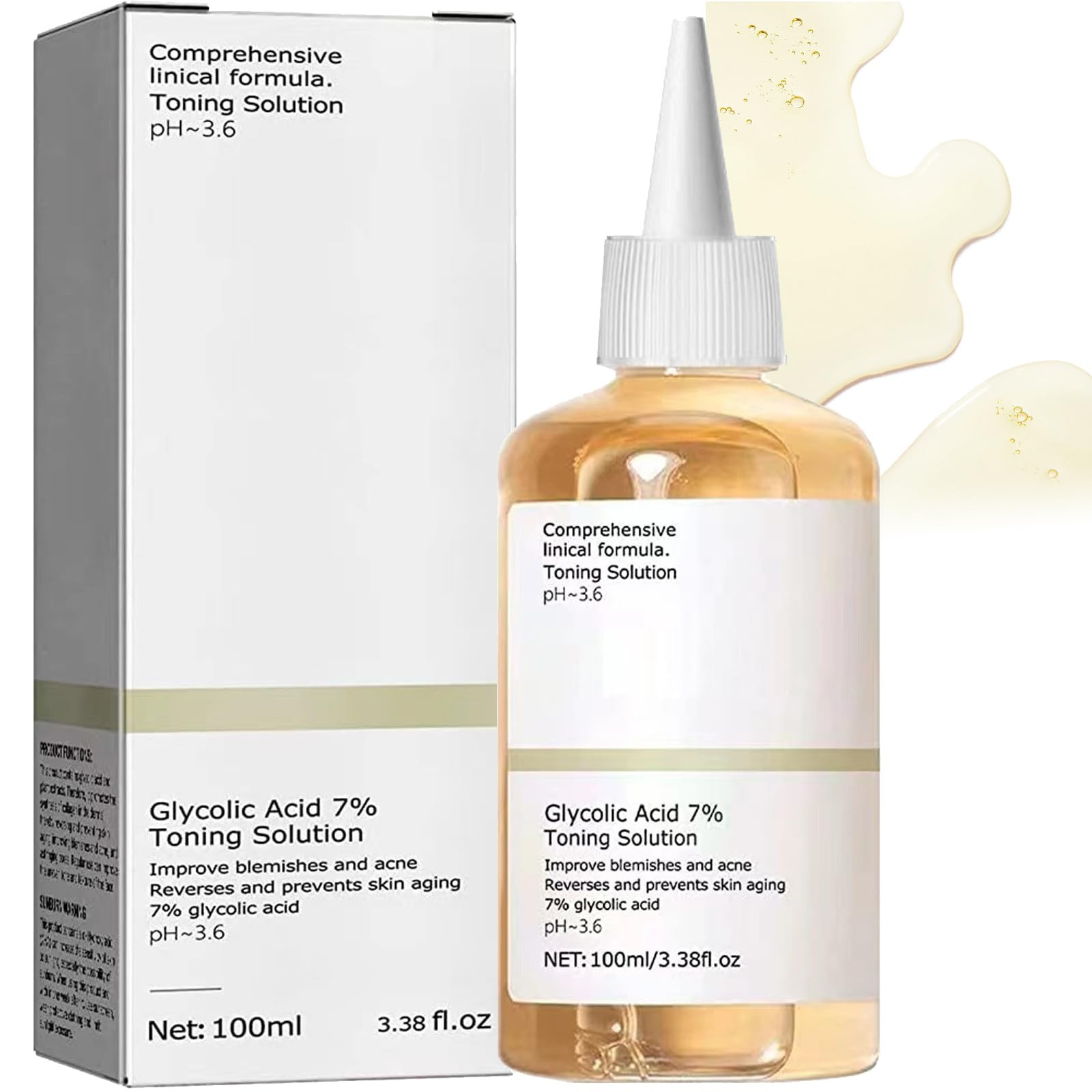 Glycolic Acid 7% Toning Resurfacing Solution,Glycolic Sour 7% Toner,Glycolic Acid 7% Toning Solution, for Large Pores & Acne Skin,Resurfacing Solution Exfoliating (One Size, Millilitre, 100) | Amazon (UK)