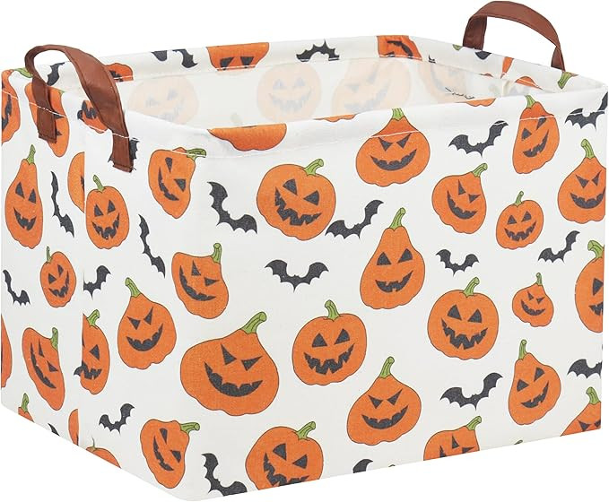 Halloween Basket Cute Halloween Baskets for Kids Pumpkin Halloween Basket Rectangular Toy Storage... | Amazon (US)