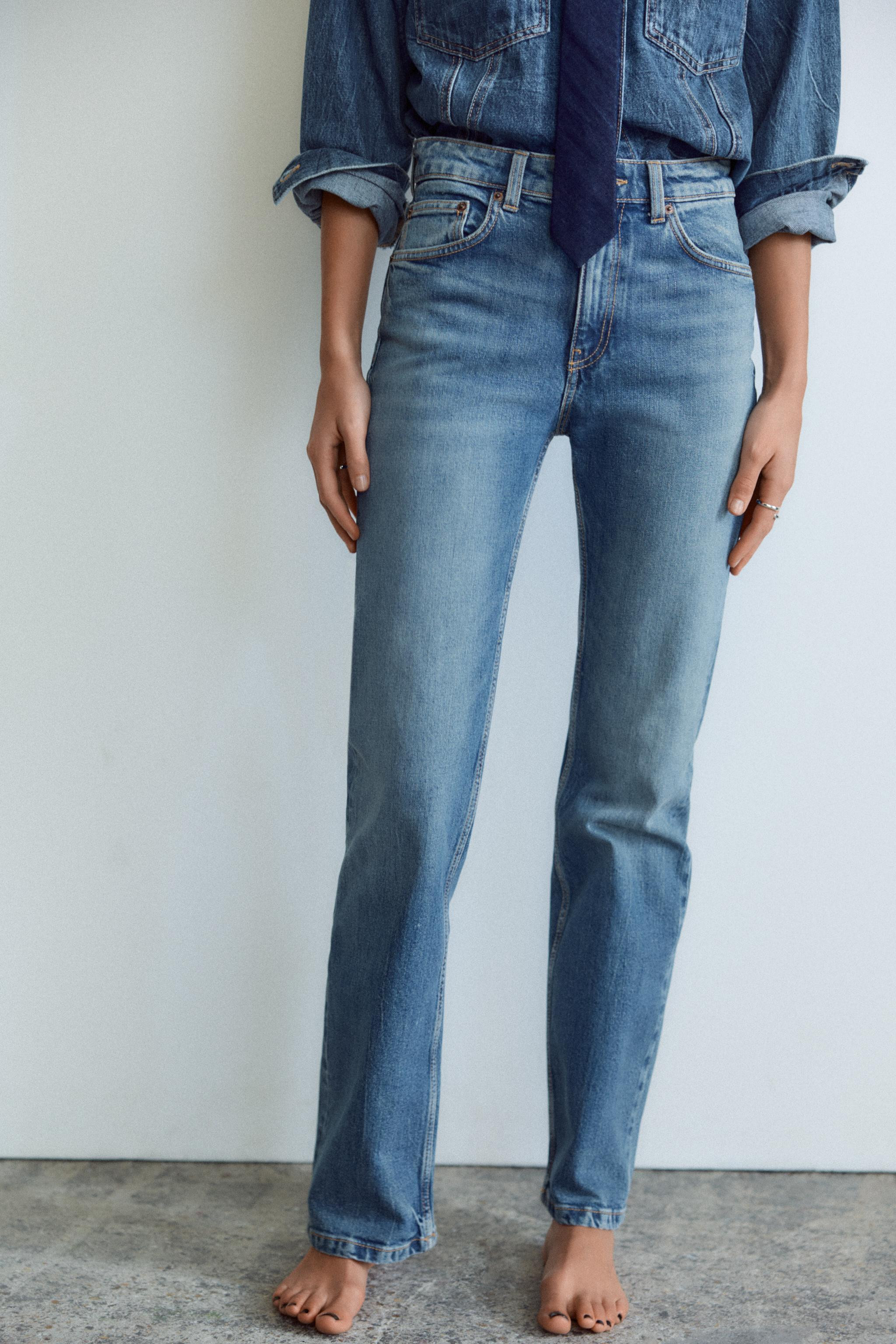 TRF STRAIGHT LEG JEANS WITH A HIGH WAIST | Zara US