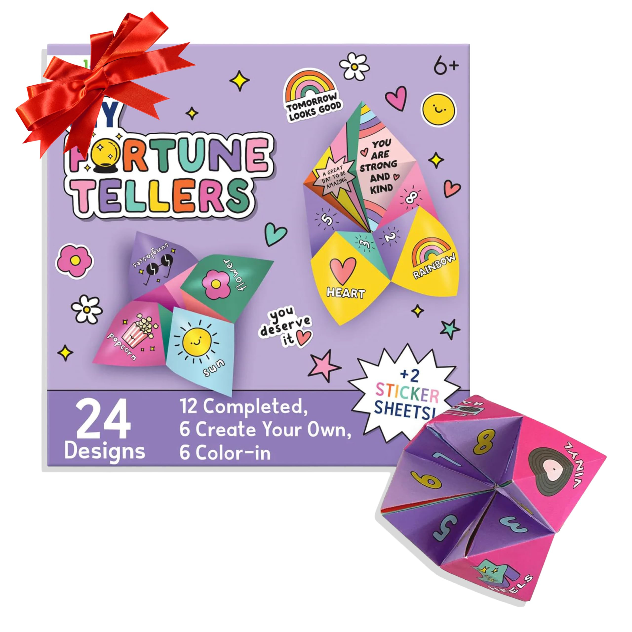 Ooly DIY Paper Kit, 24 Fortune Teller Designs & Stickers, Kit Includes 12 Completed, 6 Blank and ... | Amazon (US)
