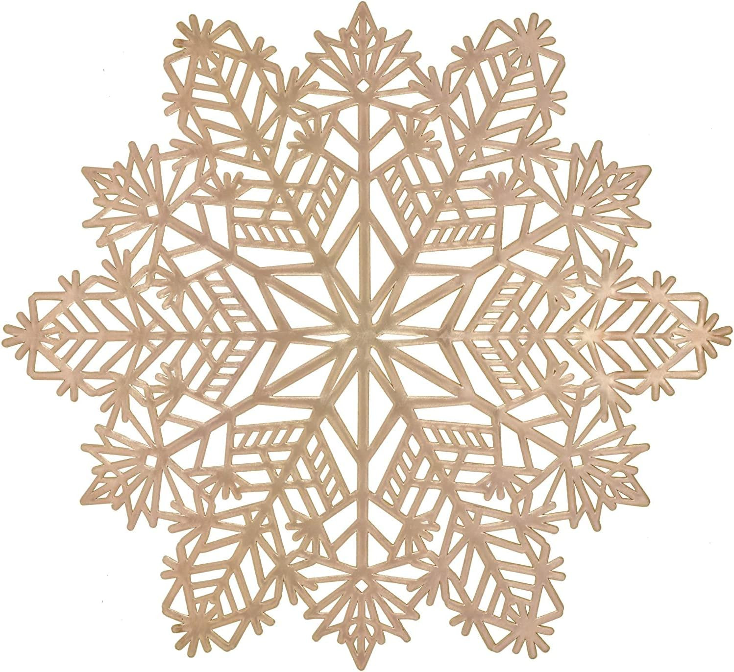Christmas Snowflake Place Mats Set of 4 Festive Gold Metallic Vinyl Table Mat Washable for Holida... | Amazon (US)